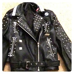 Leather bikers jacket vegan leather☠️
